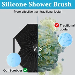 SNDYI Silicone Body Scrubber, Exfoliating Body Scrubber for Sensitive Skin, Soft Massage Body, More Hygienic Than Traditional Loofah, Gentle Exfoliating for Sensitive Skin, [GREY] image 2