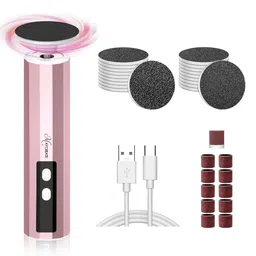 maycreate MAYCREATE® Electric Foot Callus Remover Nail File 2 in 1 Cordless Nail File Foot Exfoliation Device Foot File for Dead Skin, Calluses Electric Callus Remover with Polish Disc & Sandpaper Rolls image 1