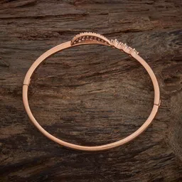 kushal's Fashion Jewellery White Rose Gold Polished Zircon Kada With Locking System |Best For Gifting, Bride, Bridemaids & Special Occasion | Zircon Kada For Women - 445636 image 3