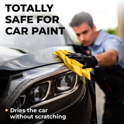 generic Multi-Color Synthetic Chamois Shammy Drying Towel for Car - Super Absorbent, Cleaning Cloth - for Automotive, Home, Pets & More - Reusable, Soft & Durable (Yellow, Small (43x32)) image 3