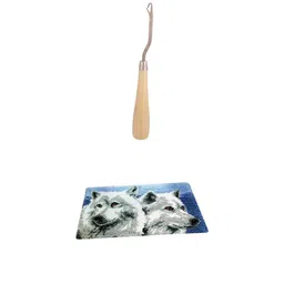 MERISHOPP® Latch Hook Rug Kits DIY Wolf Craft Embroidery Cushion W/Wood Crochet Hook|Crafts | Needlecrafts & Yarn | Rug Making | Latch Hooking image 1