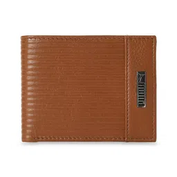 puma Unisex-Adult Leather Embossed Wallet, Tan (9105602) image 1