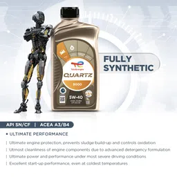 TotalEnergies Quartz 9000 5W-40 ACEA A3/B4 API SN/CF |Fully Synthetic Engine Oil for Petrol,Diesel & CNG Cars (1L) image 4