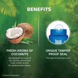 Bajaj 100% Pure Coconut Oil 600ml Wide Mouth Jar image 5