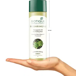 Biotique Bio Bhringraj Fresh Growth Therapeutic Oil, 200ml And Biotique Bio Mountain Ebony Vitalizing Serum For Falling Hair Intensive Hair Growth Treatment, 120ML image 3