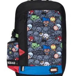 wildcraft Wiki Squad 1 Marvel 4 Compartment School Backpack Kawai Black (13002) image 1