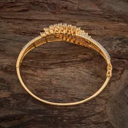 kushal's Fashion Jewellery White Rodium-Gold Polished Zircon Kada With Locking System |Best For Gifting, Bride, Bridemaids & Special Occasion | Zircon Kada For Women - 440965 image 3