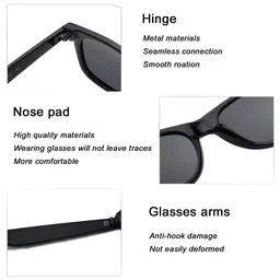 arzonai Classic Black Square UV Protected Stylish Unisex Sunglasses (Standard) image 4