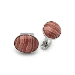 silberry 925 Sterling Silver Brown Crystal Cufflinks | Gift for Husband and Boyfriend | Cufflinks for Men & Boys | With Certificate of Authenticity and BIS Hallmark image 1
