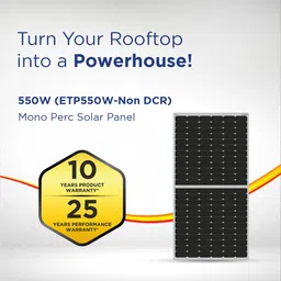 Eastman ETP550W - 550W Mono Perc, Half Cut, Non-DCR Solar Panel (Pack of 2) Suitable for Home, Office & Shops | 10 Years Product Warranty | 25 Years Performance Warranty | 20% More Module Efficiency image 2