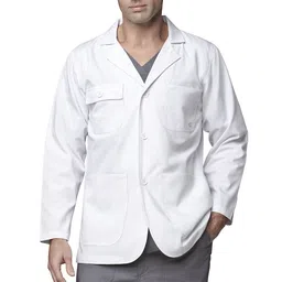 MixStuff Men's White Long Sleeves Small Lab Coat (Lab Apron) image 1