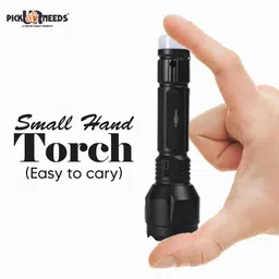 Pick Ur Needs Dual Mode Power Full Led Rechargeable Torch With Small Back Light Up To 400 Meter Range Torch Emergency image 3