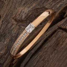 kushal's Fashion Jewellery White Gold Polished Zircon Kada With Locking System |Best For Gifting, Bride, Bridemaids & Special Occasion | Zircon Kada For Women - 445600 image 2