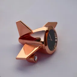 Saugat Traders Aeroplane Table Clock Showpiece - Metal Airplane Clock for Office Desk, Study Table - Gift for Men, Women, Boys, Pilot, Air Hostess, Airforce Person (Copper) image 4