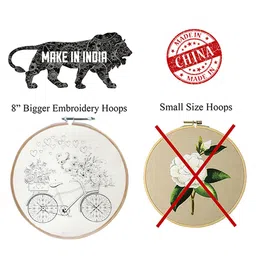 Embroiderymaterial Embroidery Kit Bicycle Flower Design Organza Ribbon Digital Printed & Written Instructions All Material Included, Multicolor image 4