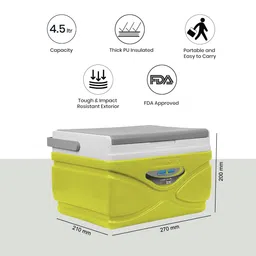 pinnacle Pinnacle's Prudence 4.5 litres Ice Chiller Box: Holds Ice up to 24hrs | Fits 6 Cans| Hard Cooler for Traveling, Parties, and More| Portable Ice Cooler Box for Car | BPA-Free image 3