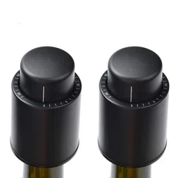 hasthip HASTHIP® 2 PCS Vacuum Wine Bottle Stopper with Date Record, Vacuum Champagne Stoppers, Reusable Wine Preserver Bottle Saver, Wine Corks Keep Fresh,Gifts for Wine Lovers for Christmas Birthday image 1
