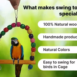 Boltz Bird Ladder and Hanging chewable Wooden Swing Bird Toys for Budgies,Cockatiel,Finches,Kannur Birds- Made with Bamboo- 3 Piece image 4