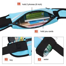 2heet Waist Bag for Men with Adjustable Strap | Multi-Pocket Travel Belt Pouch | Lightweight Side Sling Bag for Hiking, Running, Cycling, Casual Use | Durable & Water-Resistant image 2