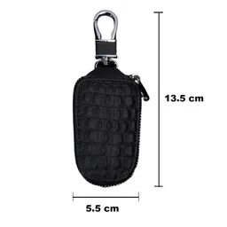kooshlo Leather Car Key Chain Case Holder,Keychain Holder Car Key Holder with Metal Hook and Keyring Zipper Bag,Protector Car Key image 2