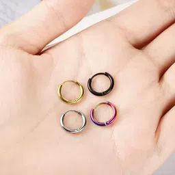 vishoca Surgical Stainless Steel Thin Hoop Earrings 6mm/8mm/10mm Small Huggie Hoop Earrings for Women and Men image 3
