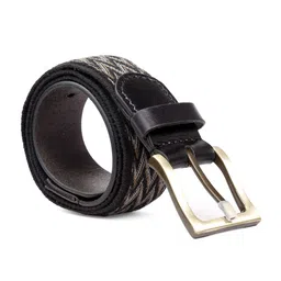 bacca bucci Upgraded Braided Stretch Belt with Genuine Leather Loop End Tip - Casual Weave Elastic Belt for Men image 1