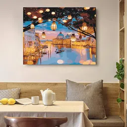 HASTHIP DIY Oil Painting, 40 * 50CM Paint by Numbers Kits, Painting Kit for Adults and Kids, Unframed Printed Canvas for Home Wall Decor (Not Include Frame) Black image 3