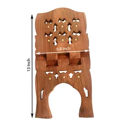 all about wood Classical Youth Book Stand/Holder/Rest/Keep for Home/Work/Religious Places (13 Inch, Brown) image 3
