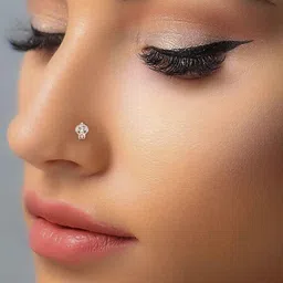 dishis 18K/14K Yellow/White/Rose Gold And Diamond Nosepin (Screw) for women image 2