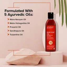 Jiva Pain Calm Oil 120 ml | Blend Of 5 Ayurvedic Oils | Relieves Knee, Legs, Shoulder, Muscle & Joint Pain | Controls Swelling And Joint Inflammation | 100% Natural (Pack Of 2) image 5