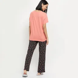 max Women Cotton Printed T-Shirt with Drawstring Waist Pajamas image 5