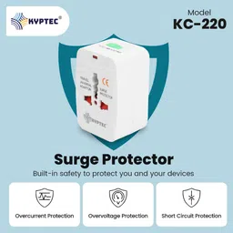 kyptec Universal Travel Adapter | International All-in-One Worldwide Universal Charger Adapter | Compact, Lightweight | International Travel Adapter | Black | (220) image 5