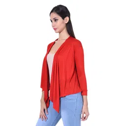 Amazon Brand - Nora Nico Women's Rayon Blend Red Waterfall Shrug, 2XL image 4