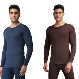 maleno Men's Cotton Blend Full Sleeves R Neck Thermal Top Combo (CMBO_THRML101) image 1