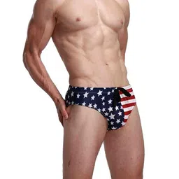 banana bucket Men's America Flag Stars Low Rise Swimwear Bikini Briefs Beach Swimsuit image 3