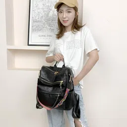 comfabie backpack for women college bag for girls (Black) image 4