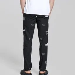 puma Men's Printed Lounge Pants - Black - Mint- White image 4