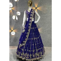 iyalafab Women's Georgette Semi Stitched Lehenga Choli In Multicolour Colour LEHENGACHOLIFORWEDDINGSF218ver-17 image 2