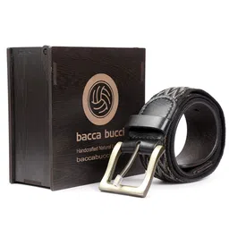 bacca bucci Upgraded Braided Stretch Belt with Genuine Leather Loop End Tip - Casual Weave Elastic Belt for Men image 2