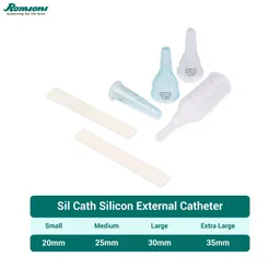 Romsons Men Sil Cath Silicon External Catheter 30Mm, Large (Pack Of 10),White image 5