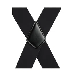 grade code Suspenders for Men Heavy Duty, 2" Wide X-Back Adjustable Elastic Clip Suspenders (Black) image 2