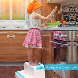 MAHVIW 2 Step Stool for Kids Toddler Stool for Toilet Potty Training Slip Bathroom Kitchen image 2