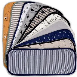 TuddyBuddy Baby Burp Cloth Towel Napkins 300 GSM, Large 17x6 Inches, Fine Double Layer 100% Cotton (10 Pcs Burp Towels - Boys, 50X20 Cms) image 1