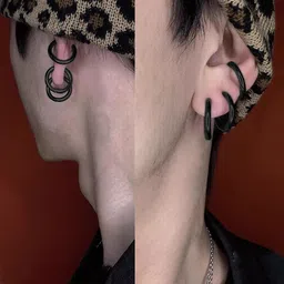 ycl&txl 3 Pairs Stainless Steel Clip On Earrings for Men Women Hoop Huggie Non-Piercing image 5