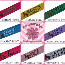 HORSE Headband Personalized With EMBROIDERED Custom Name By Funny Girl Designs (WHITE HEADBAND) image 2