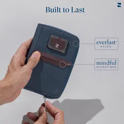 scarters Passport Zip Wallet | Travel Organiser | RFID Protected Passport Holder for Men (Navy Blue) image 4