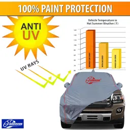 GARREGE Mahindra Xuv 3Xo Car Cover Waterproof With Free Bag And Mirror With Anteena Packet. Uv Protection All Weaterproof Cover Grey Fully Dustproof For Car image 3