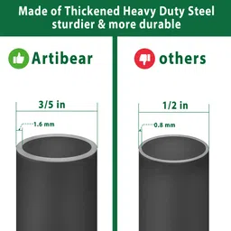 Artibear Adjustable Outdoor Shepherd Hook Stand with 5 Prong Base, 108 Inches Tall 3/5 in Thick, Shiny Black (1 Packs) image 4