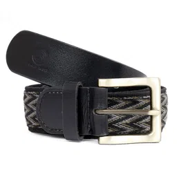 bacca bucci Upgraded Braided Stretch Belt with Genuine Leather Loop End Tip - Casual Weave Elastic Belt for Men image 4