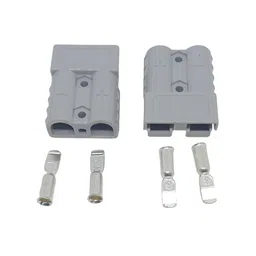 evliion SB50 Anderson Connector 600V 50A Grey ONE PAIR WITH FLEXIBLE 6 SQMM SILICON CABLES (WITH 12 CM CABLE) image 5